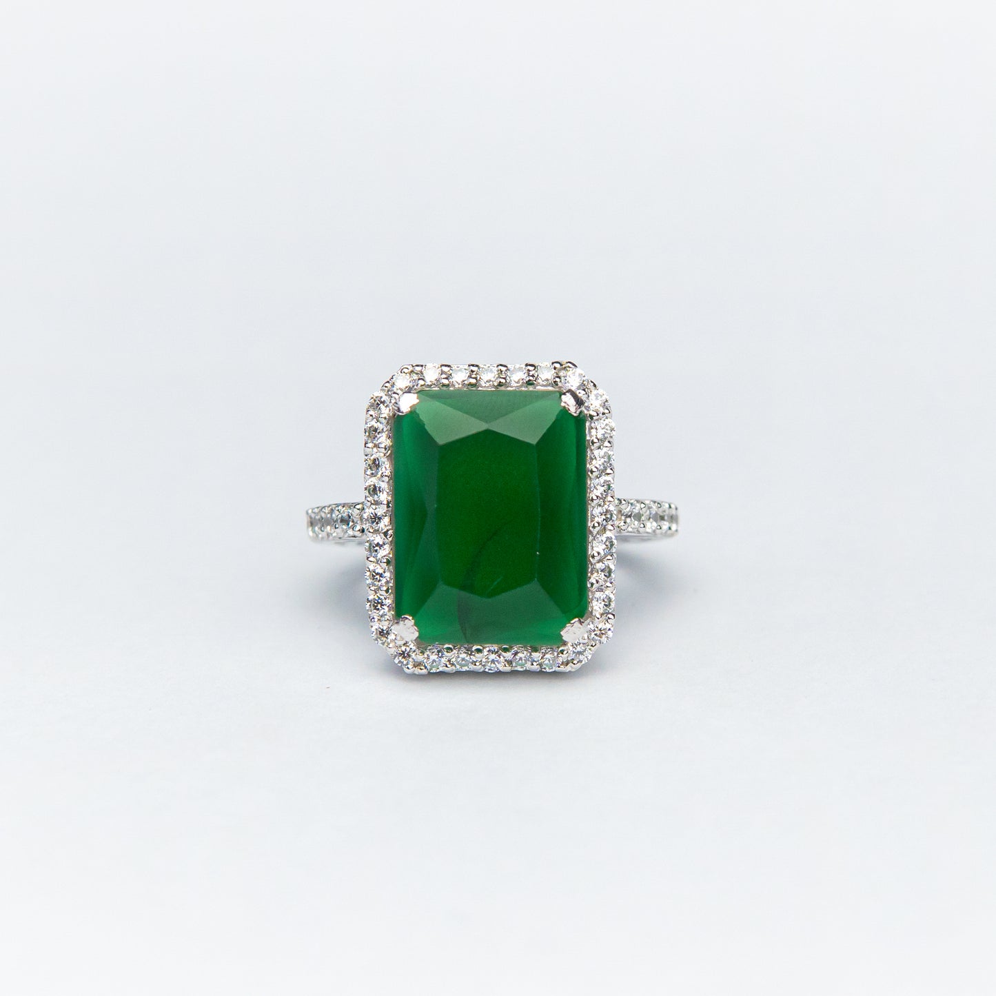 GREEN EMERALD OCTAGON RING