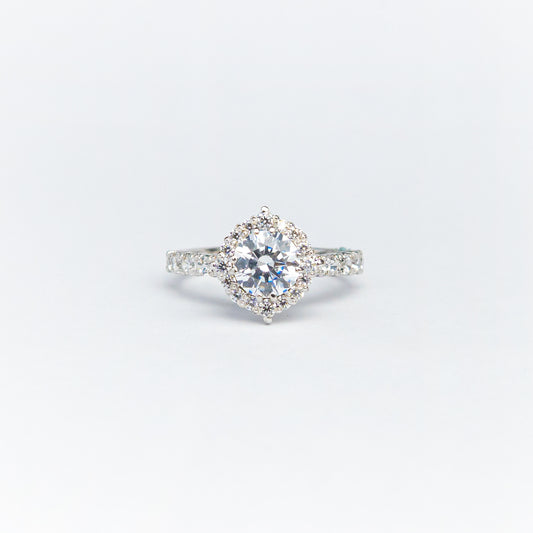 MINIMAL ROUND WHITE ZIRCON  RING